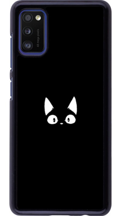 Coque Samsung Galaxy A41 - Funny cat on black