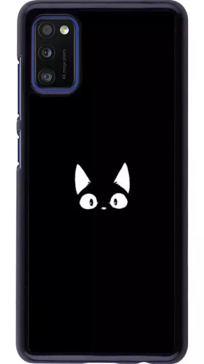 Coque Samsung Galaxy A41 - Funny cat on black