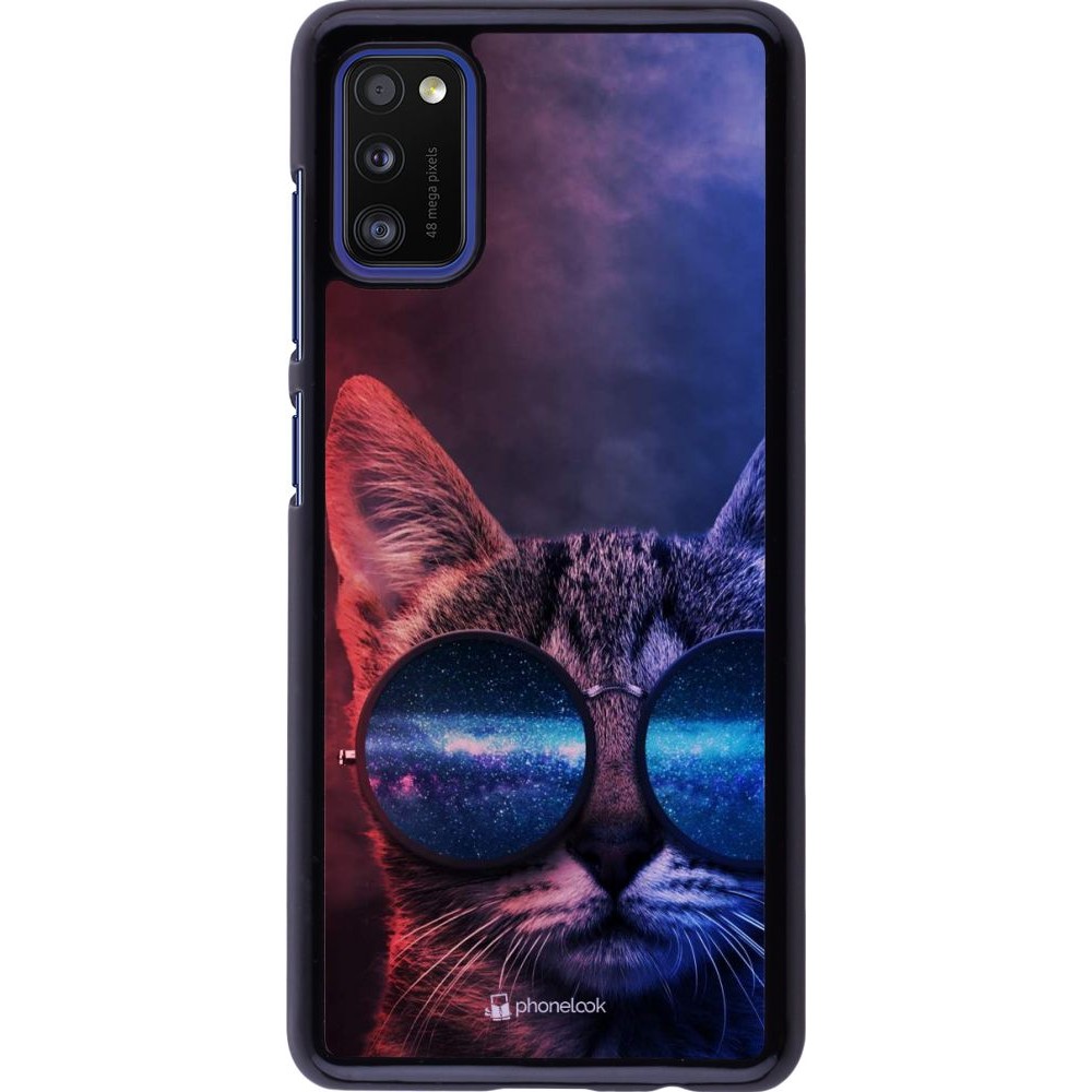 Hülle Samsung Galaxy A41 - Red Blue Cat Glasses
