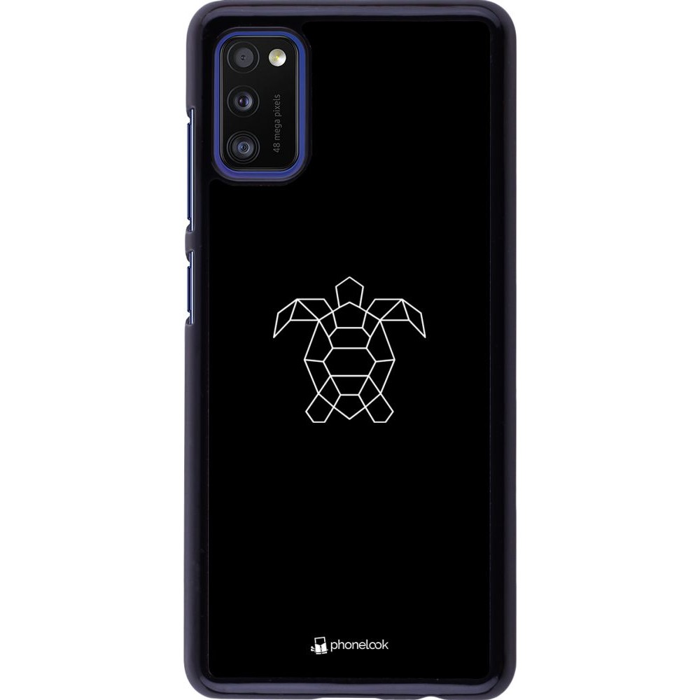 Coque Samsung Galaxy A41 - Turtles lines on black