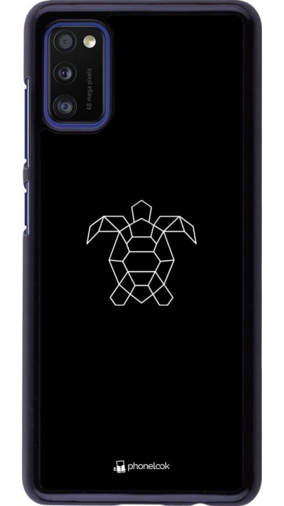 Coque Samsung Galaxy A41 - Turtles lines on black