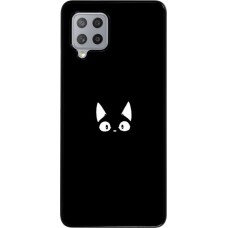 Coque Samsung Galaxy A42 5G - Funny cat on black