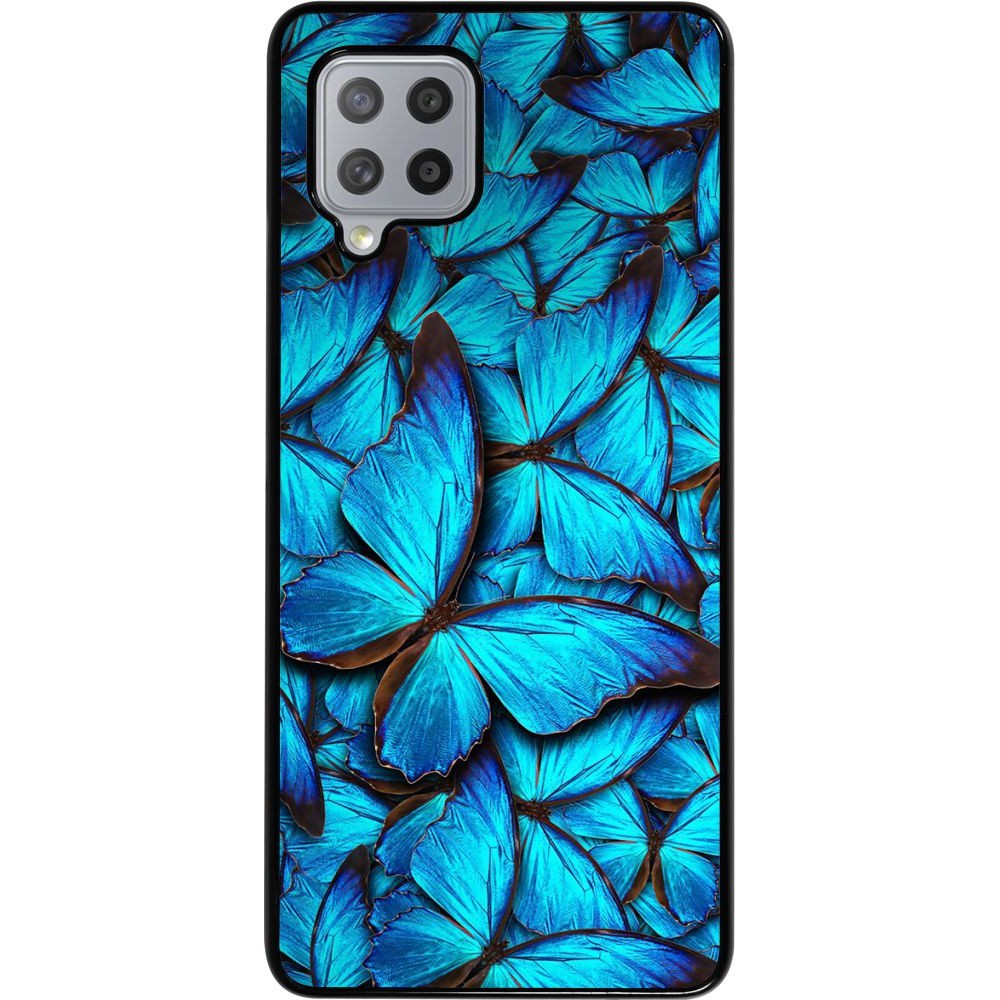 Coque Samsung Galaxy A42 5G - Papillon - Bleu