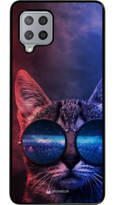 Hülle Samsung Galaxy A42 5G - Red Blue Cat Glasses