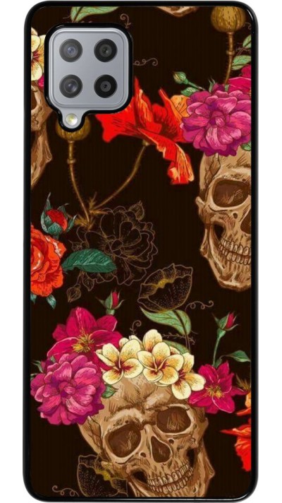 Hülle Samsung Galaxy A42 5G - Skulls and flowers