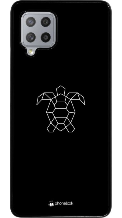 Coque Samsung Galaxy A42 5G - Turtles lines on black