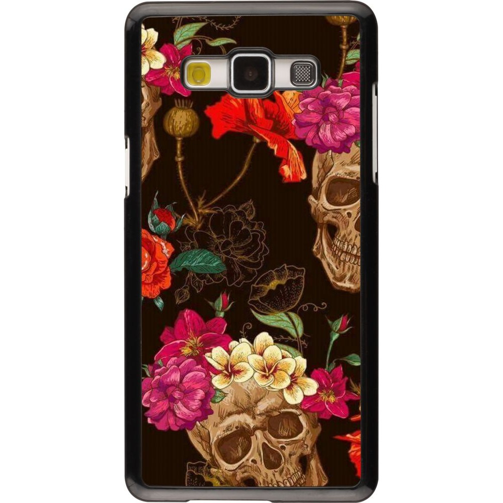 Hülle Samsung Galaxy A5 (2015) - Skulls and flowers