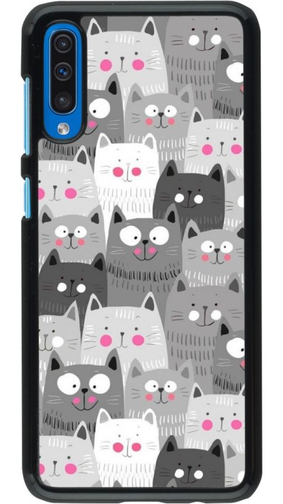 Coque Samsung Galaxy A50 - Chats gris troupeau