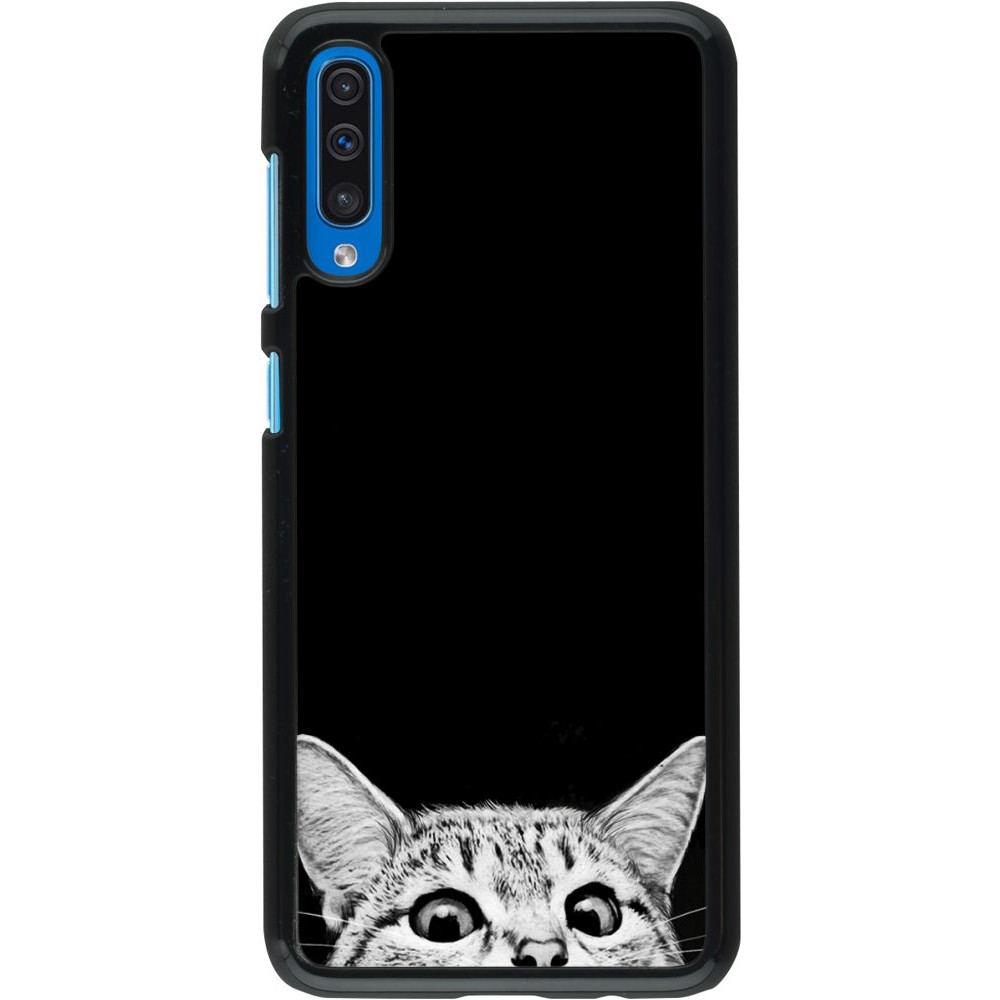 Hülle Samsung Galaxy A50 - Cat Looking Up Black