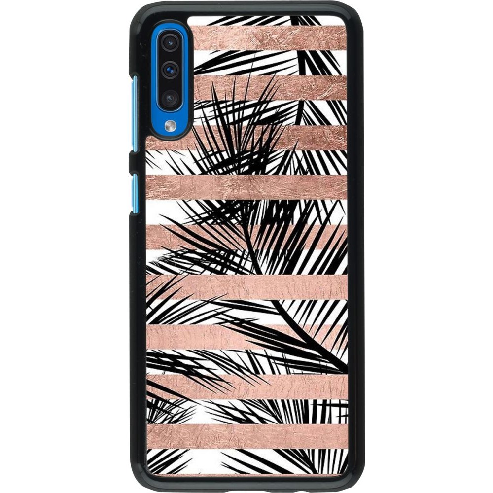 Hülle Samsung Galaxy A50 - Palm trees gold stripes