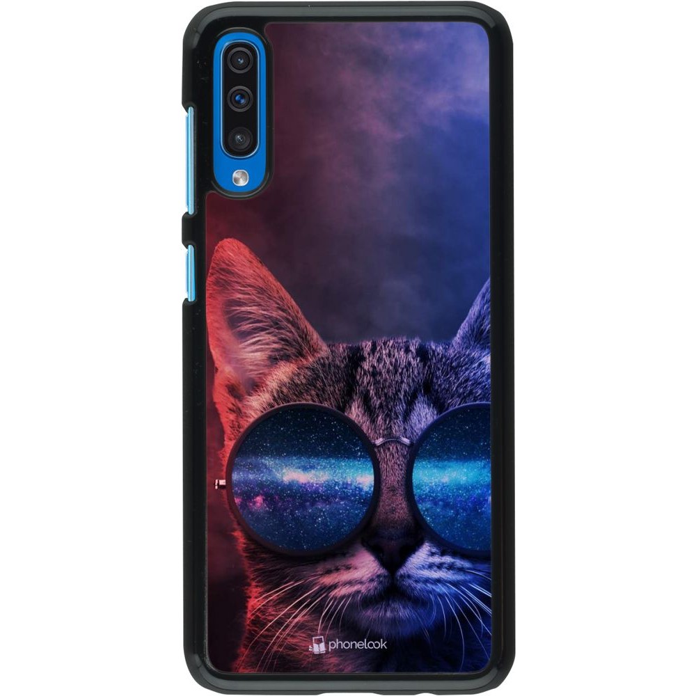 Coque Samsung Galaxy A50 - Red Blue Cat Glasses