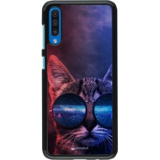 Hülle Samsung Galaxy A50 - Red Blue Cat Glasses