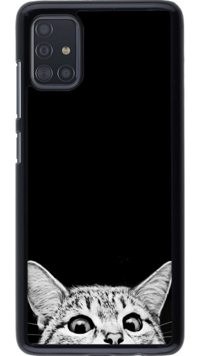 Coque Samsung Galaxy A51 - Cat Looking Up Black