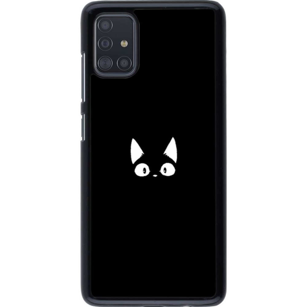 Coque Samsung Galaxy A51 - Funny cat on black