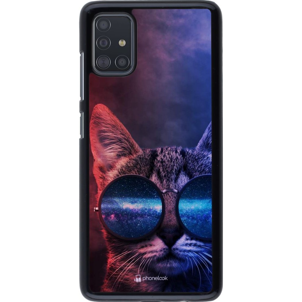 Hülle Samsung Galaxy A51 - Red Blue Cat Glasses