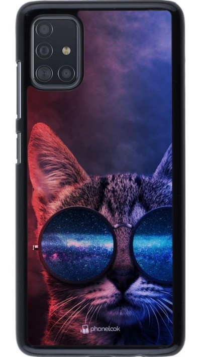Coque Samsung Galaxy A51 - Red Blue Cat Glasses