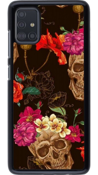 Coque Samsung Galaxy A51 - Skulls and flowers