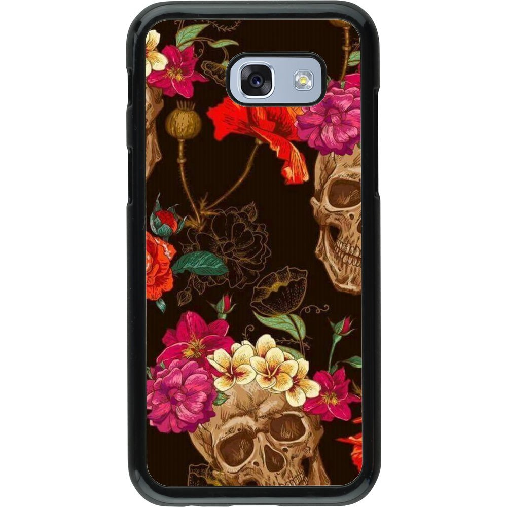 Hülle Samsung Galaxy A5 (2017) - Skulls and flowers