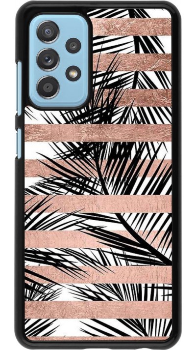 Coque Samsung Galaxy A52 5G - Palm trees gold stripes