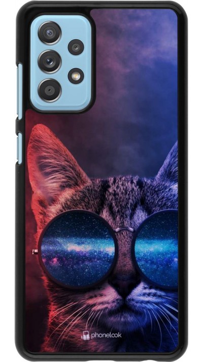 Coque Samsung Galaxy A52 - Red Blue Cat Glasses