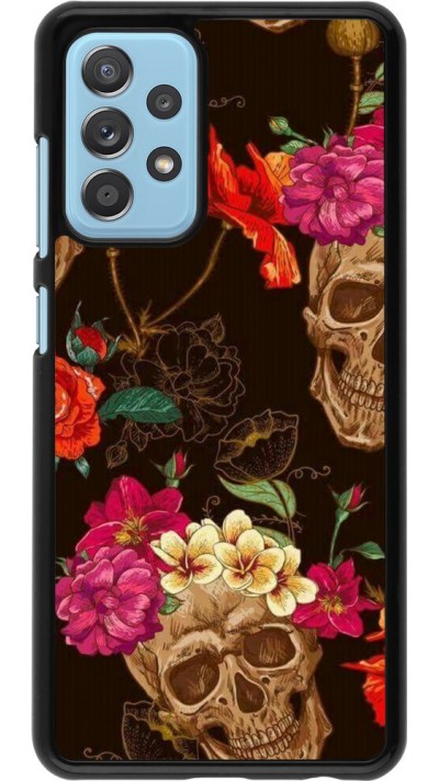 Coque Samsung Galaxy A52 5G - Skulls and flowers