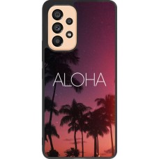 Coque Samsung Galaxy A53 5G - Silicone rigide noir Aloha Sunset Palms