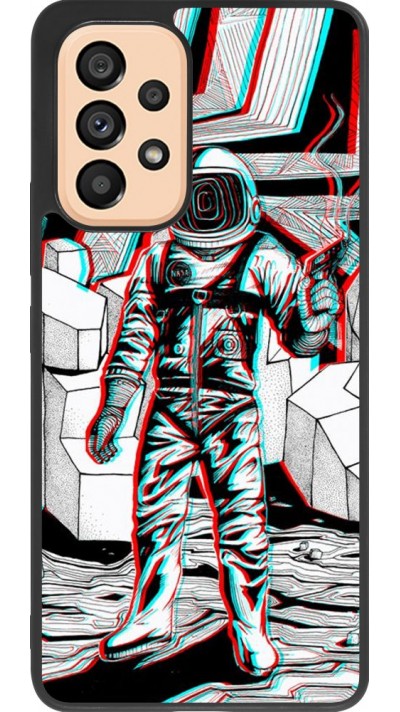 Hülle Samsung Galaxy A53 5G - Silikon schwarz Anaglyph Astronaut