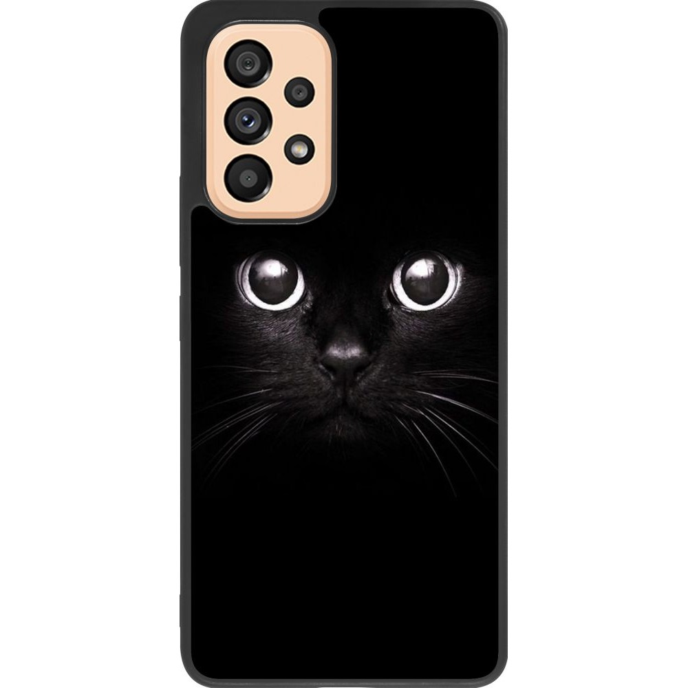 Coque Samsung Galaxy A53 5G - Silicone rigide noir Cat eyes