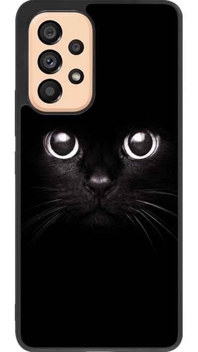 Coque Samsung Galaxy A53 5G - Silicone rigide noir Cat eyes