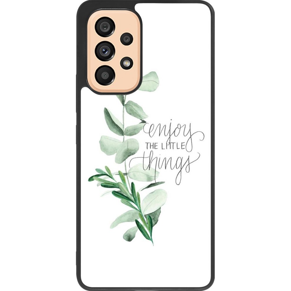 Coque Samsung Galaxy A53 5G - Silicone rigide noir Enjoy the little things