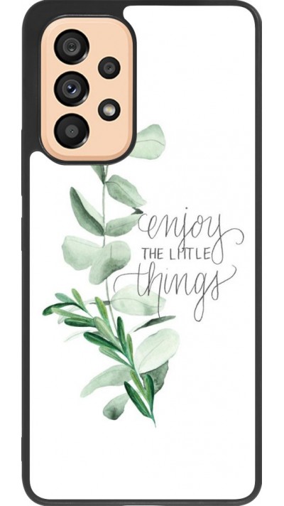 Coque Samsung Galaxy A53 5G - Silicone rigide noir Enjoy the little things