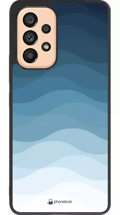 Coque Samsung Galaxy A53 5G - Silicone rigide noir Flat Blue Waves
