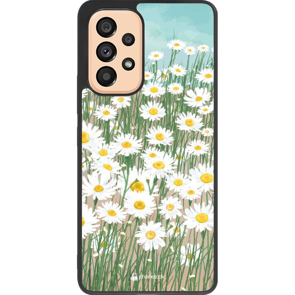 Hülle Samsung Galaxy A53 5G - Silikon schwarz Flower Field Art