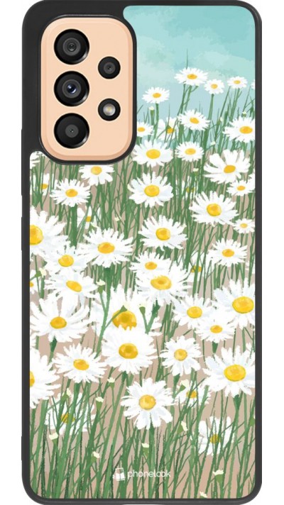 Hülle Samsung Galaxy A53 5G - Silikon schwarz Flower Field Art