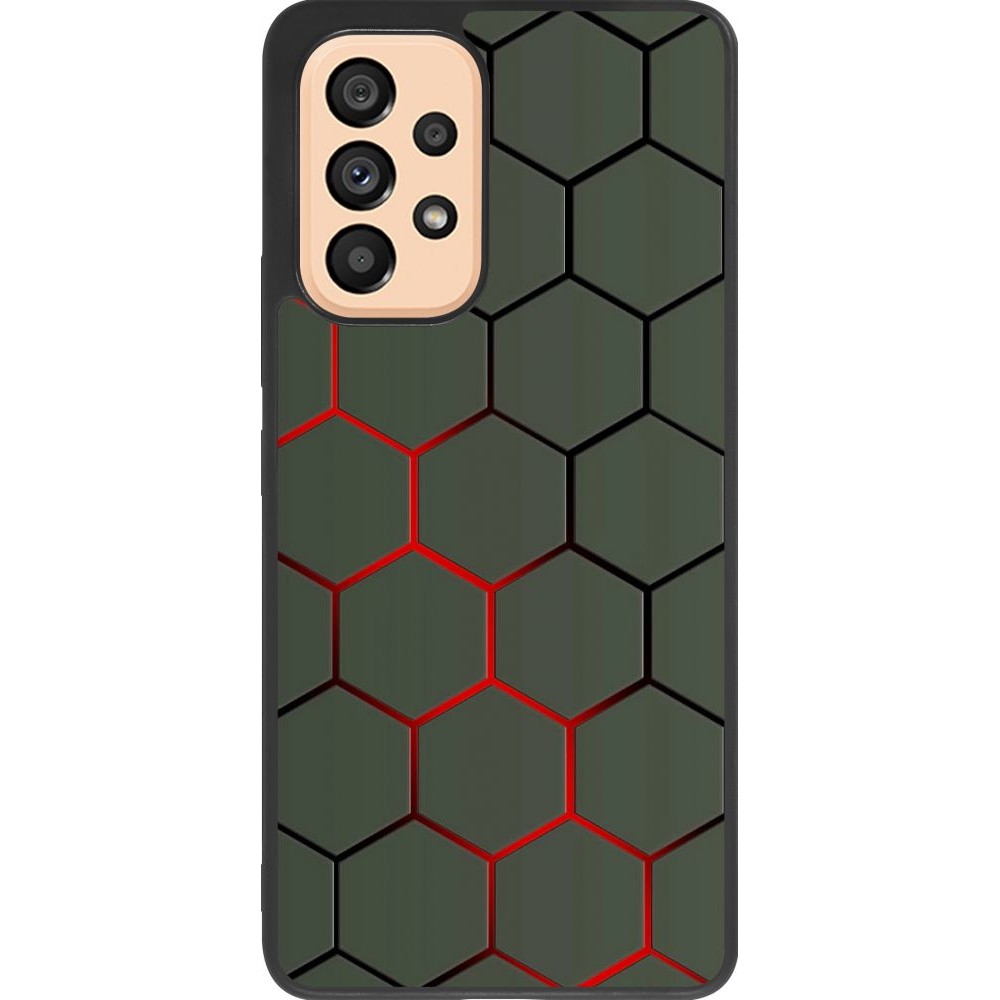 Hülle Samsung Galaxy A53 5G - Silikon schwarz Geometric Line red