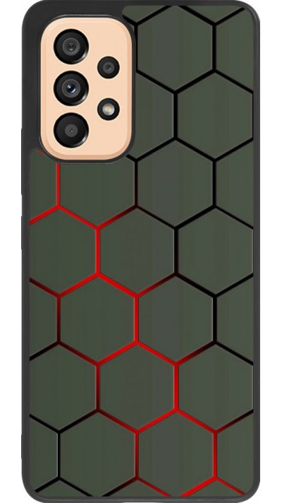 Hülle Samsung Galaxy A53 5G - Silikon schwarz Geometric Line red