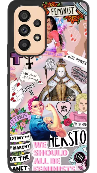 Coque Samsung Galaxy A53 5G - Silicone rigide noir Girl Power Collage