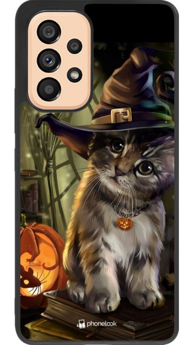 Coque Samsung Galaxy A53 5G - Silicone rigide noir Halloween 21 Witch cat