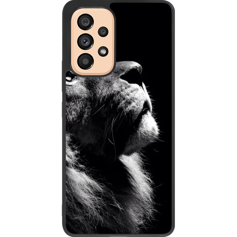 Coque Samsung Galaxy A53 5G - Silicone rigide noir Lion looking up