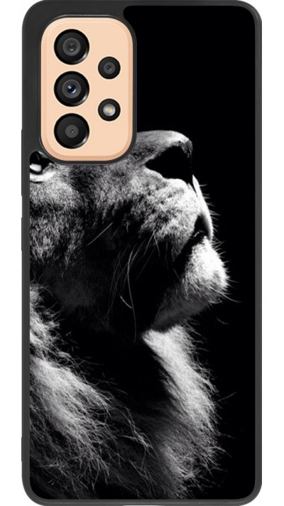 Coque Samsung Galaxy A53 5G - Silicone rigide noir Lion looking up