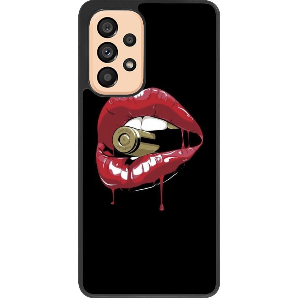 Coque Samsung Galaxy A53 5G - Silicone rigide noir Lips bullet