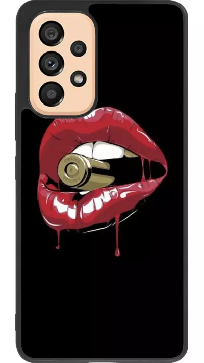 Coque Samsung Galaxy A53 5G - Silicone rigide noir Lips bullet