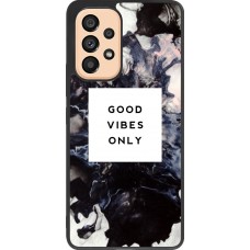 Coque Samsung Galaxy A53 5G - Silicone rigide noir Marble Good Vibes Only