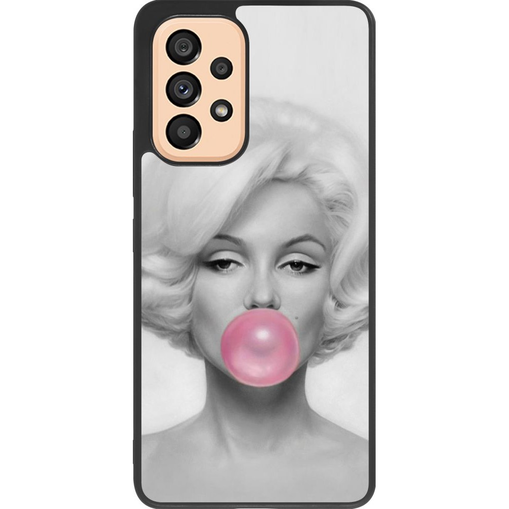 Coque Samsung Galaxy A53 5G - Silicone rigide noir Marilyn Bubble