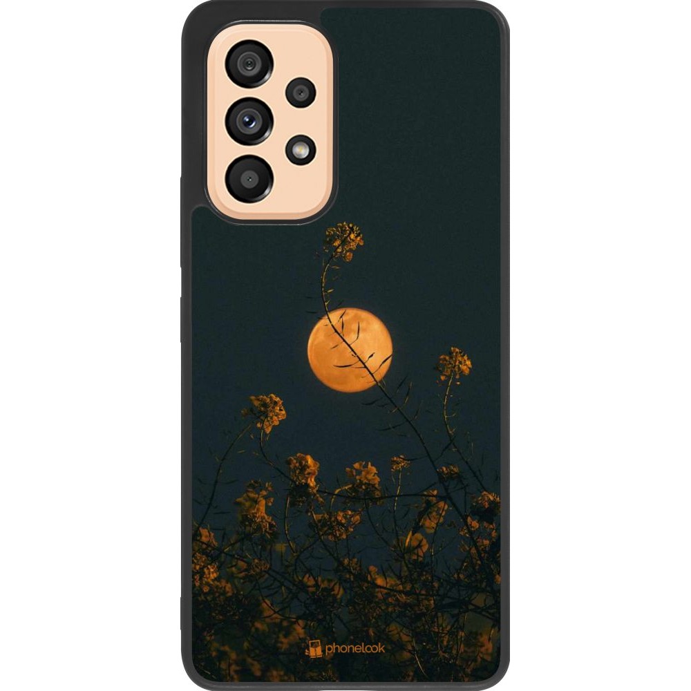 Hülle Samsung Galaxy A53 5G - Silikon schwarz Moon Flowers