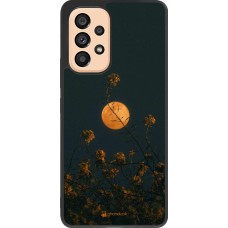 Coque Samsung Galaxy A53 5G - Silicone rigide noir Moon Flowers