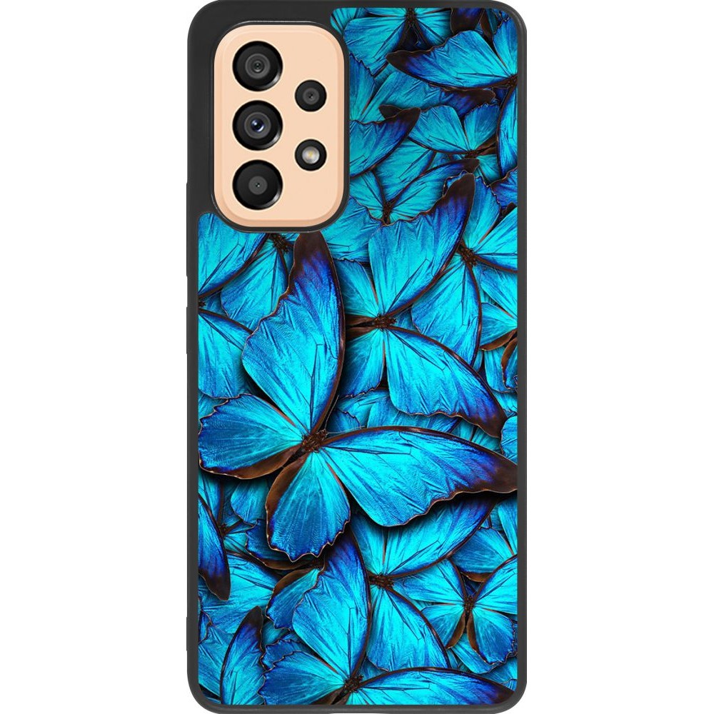 Hülle Samsung Galaxy A53 5G - Silikon schwarz Papillon bleu