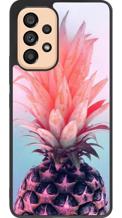 Coque Samsung Galaxy A53 5G - Silicone rigide noir Purple Pink Pineapple