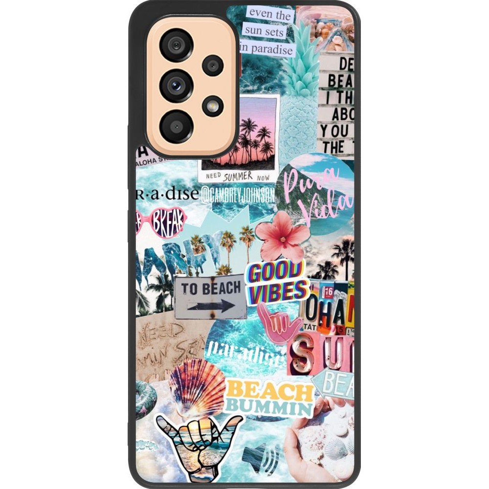 Coque Samsung Galaxy A53 5G - Silicone rigide noir Summer 20 collage