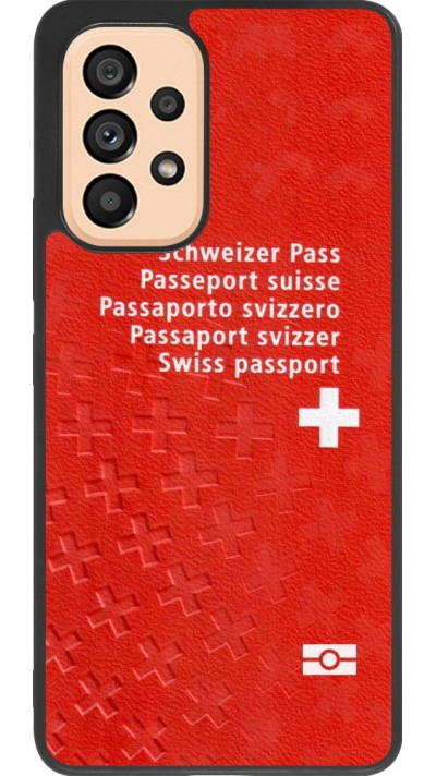 Coque Samsung Galaxy A53 5G - Silicone rigide noir Swiss Passport
